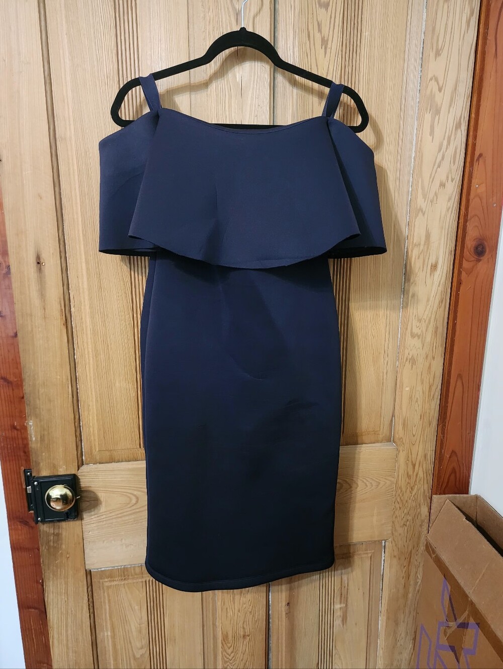 Gianni Bini, Lori Navy Off Shoulder Women's Dress, Size Large - Picture 2 of 8